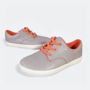 Clarks Club Samba Gray Leather and Orange Casual Sneakers Kids Size 11